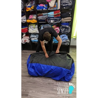 Housse protectrice essuyable et imperméable avec piqué intégré pour sac de pois beanbag en denim