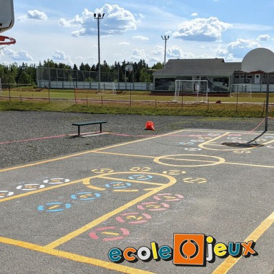 Terrain de basketball - peint au sol