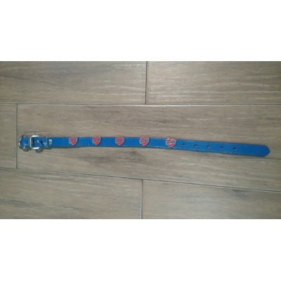 Collier de cuir bleu avec des Coeurs + inscription...