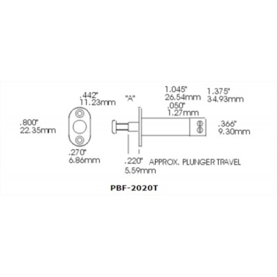 PBF-2020-T Contact 3/8" encastré ajustable à bornier à vis de GRI