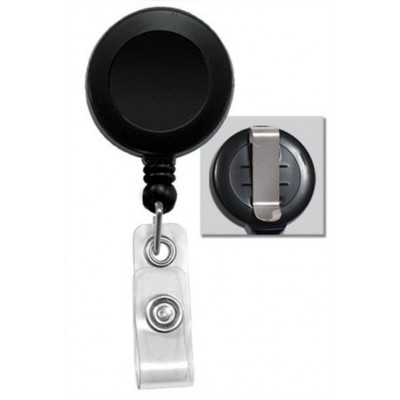 Enrouleur de badge avec sangle en vinyle transparent et clip de ceinture     25 unités
