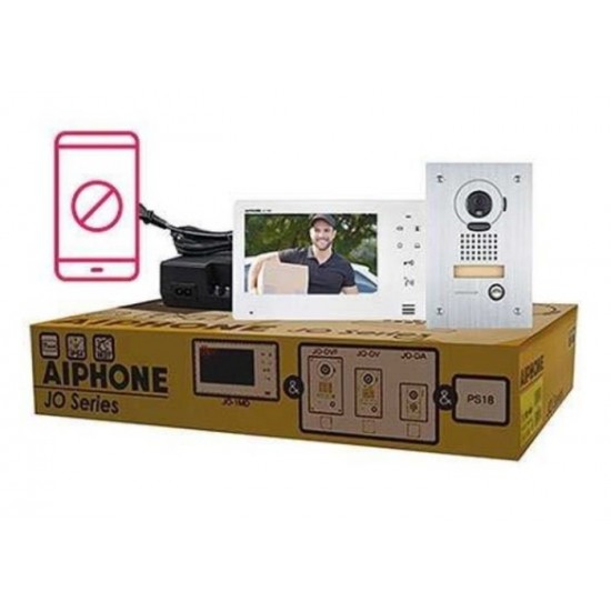 Aiphone JOS-1F Entry Security Intercom Box Set avec station de porte encastrée anti-vandalisme, vidéo 7 ", comprend JO-DVF, JO-1MD, PS-1820UL