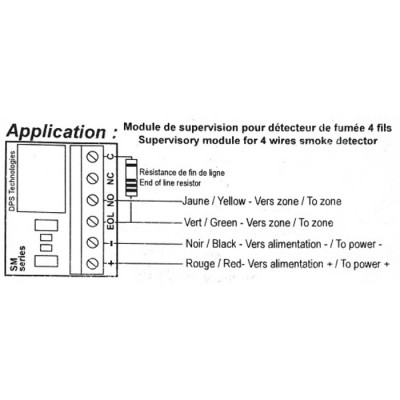 SM1-12 Relais miniature supervision détecteur fumée à 4 fils