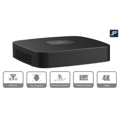 Dahua N484L62A, (1) NVR 4K 8 ports PoE, (6) caméra IP 4MP, vision nuit 100ft, lentille fixe 2.8mm, blanc