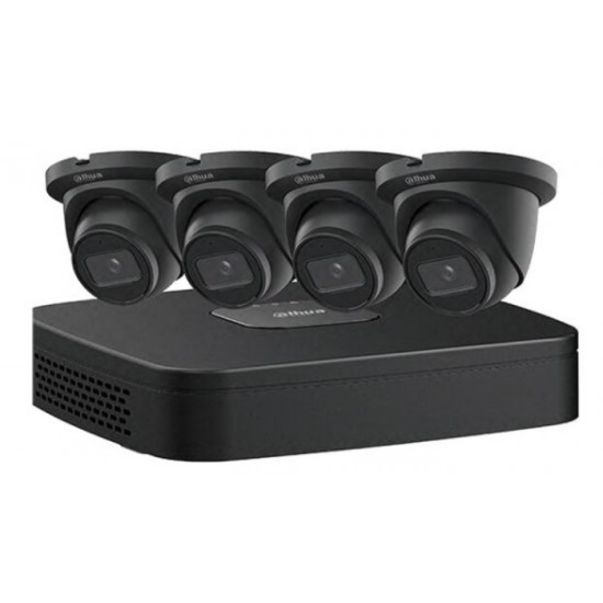 Dahua NB444E42B Comprend, (1) NVR 4K 4 canaux PoE, (4) caméras IP 4MP - micro intégré - fente carteSD, disque dur 2TB installé