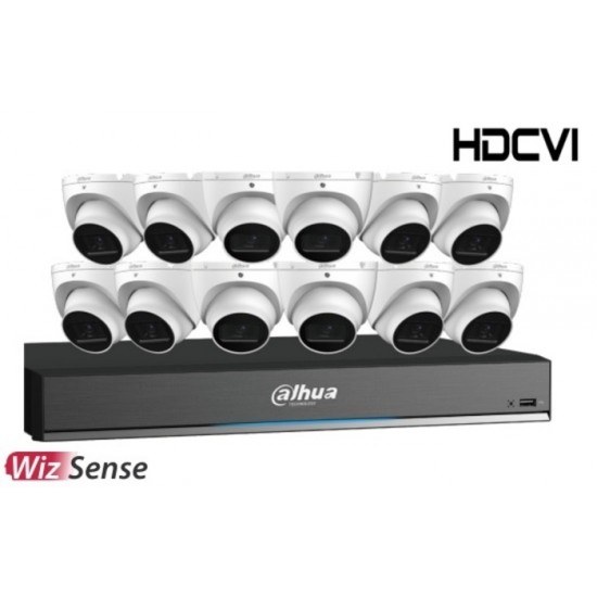 Ensemble Dahua X868E124A, (12) caméra HDCVI 4K (8MP) et enregistreur DVR 4K 16 + 16 canaux avec disque dur 4Tb installé