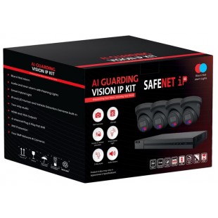 Ensemble 4 caméras IP 6MP Noir / Enregistreur NVR...