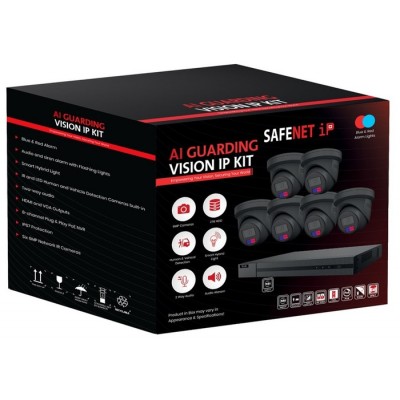 Ensemble 6 caméras IP 6MP Noir / Enregistreur NVR...