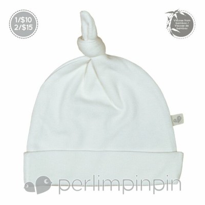 Bonnet nouveau-né 0-3 mois ivoire Perlimpinpin