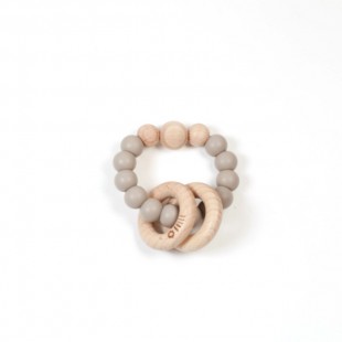 Hochet clic clac taupe Bulle