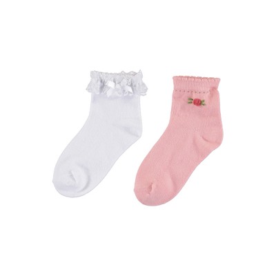Bas (2) blanc et rose Mayoral