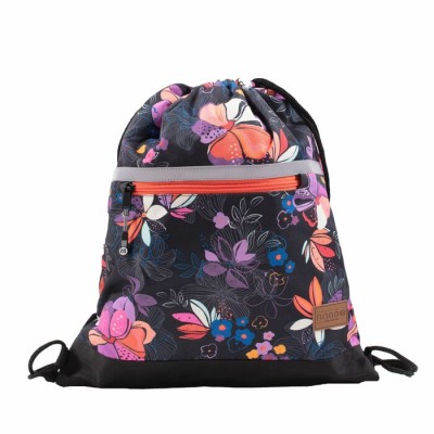 Sac de sport noir motif fleurs Nanö