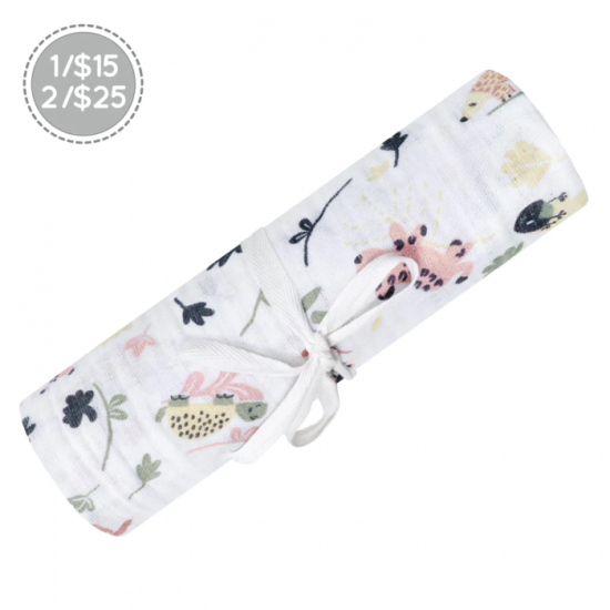 Doudou en mousseline coton Jungle lotus Perlimpinpin