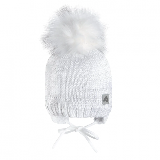 Tuque d'hiver avec cordon blanche Perlimpinpin