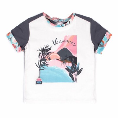 T-shirt ivoire et marine pour fille Nanö