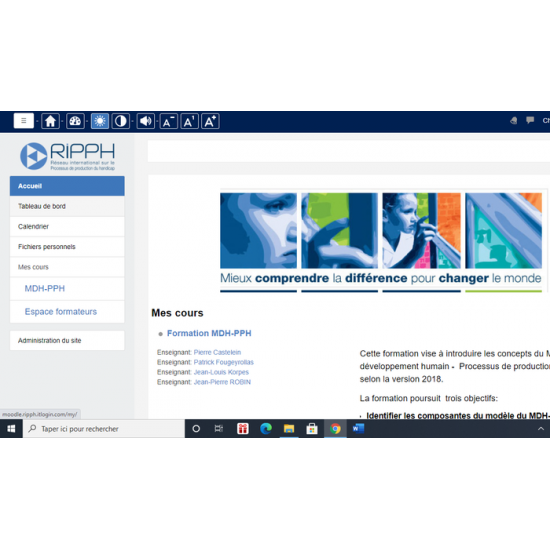 COURS 1- MDH-PPH en ligne - MOODLE (taxes incluses)  