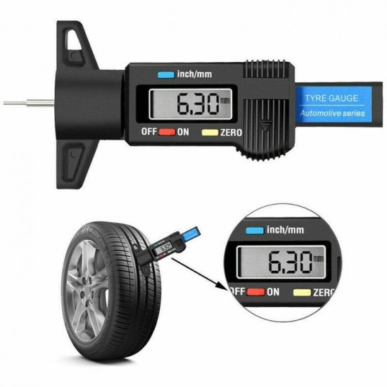 Tire Tread/Brake Pad Shoe Digital Depth Measure...