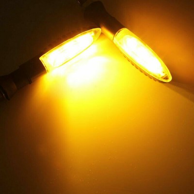 Front And Rear Amber Bendable Motorcycle Turn Signal Indicator Blinker Led Light Set