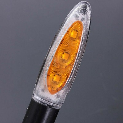 Front And Rear Amber Bendable Motorcycle Turn Signal Indicator Blinker Led Light Set