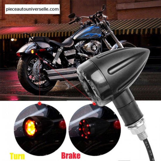 Universal Motorcycle LED Amber Lamp Rear Turn Signal Brake lights Indicators