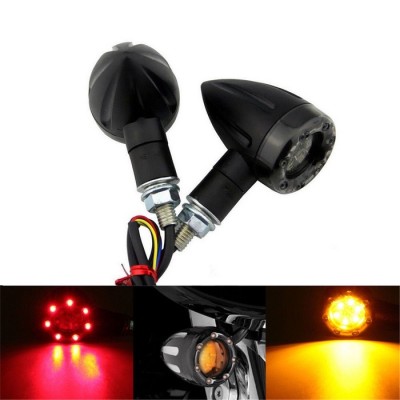 Universal Motorcycle LED Amber Lamp Rear Turn Signal Brake lights Indicators