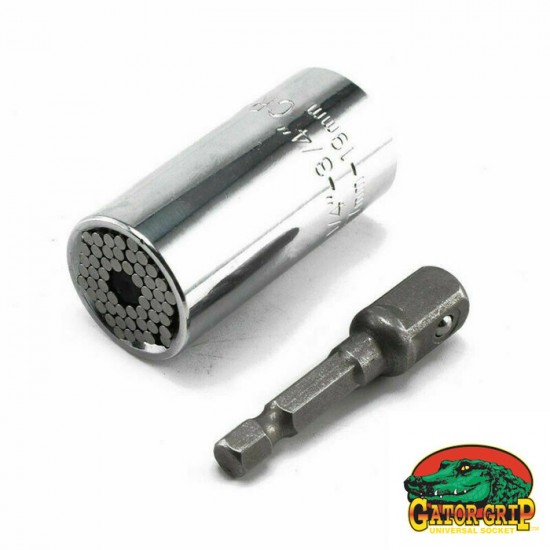 Gator Grip Universal Socket 7-19mm  Wrench Spanners + Power Drill Adapter Tools