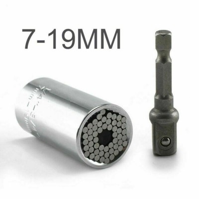 Gator Grip Universal Socket 7-19mm  Wrench Spanners + Power Drill Adapter Tools