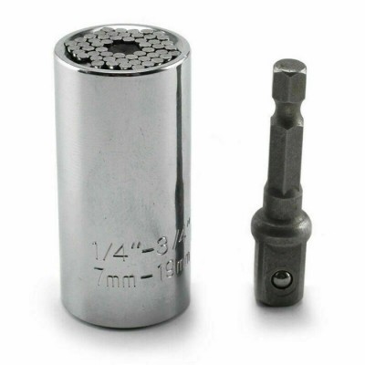 Gator Grip Universal Socket 7-19mm  Wrench Spanners + Power Drill Adapter Tools