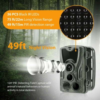 Hunting Camera Night Vision  Full HD 16MP 1080P  Waterproof  Trail Safe