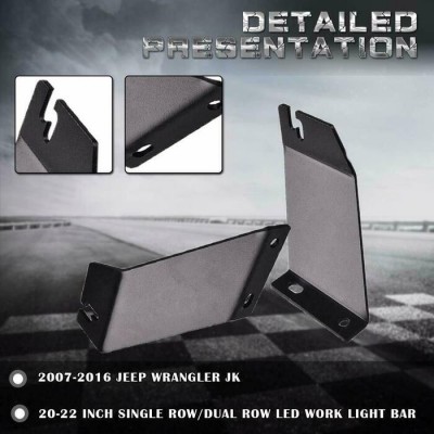 20INCH Led Light Bar Steel Hood Mounting Brackets Kit 