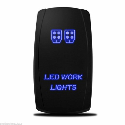 12V 20A Car/Truck/Atv/Utv Led Bar Push Rocker Toggle Switch Blue LED Light Waterproof
