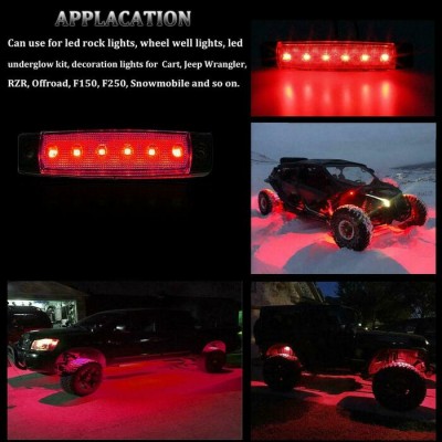 12V LED Rock Lights For Car Boat/VR JEEP Truck Bed Under Body Fog Lights-Blue