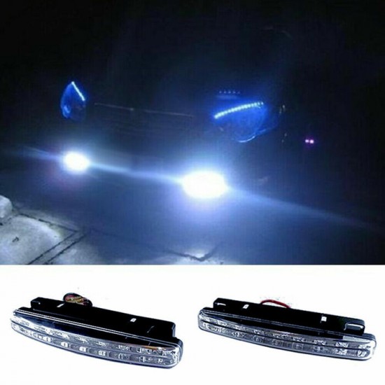 Pair-8 LED Car Light DRL Fog Driving Daylight...