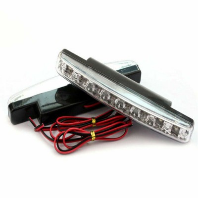 Pair-Car Light 8 LED DRL Fog Driving Daylight Daytime Running LED Light