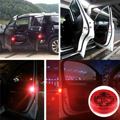 Red Car Wireless Door LED Opened Warning Flash Light Anti-collid Waterproof In Pair