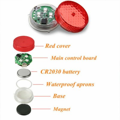 Red Car Wireless Door LED Opened Warning Flash Light Anti-collid Waterproof In Pair