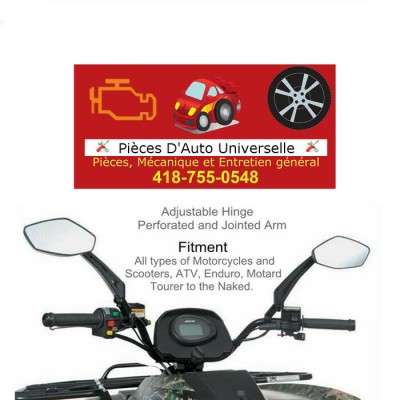 ATV/Motorcycle Side Mirrors For Honda Yamaha Suzuki Kawasaki Ducati Triump Quad Universal