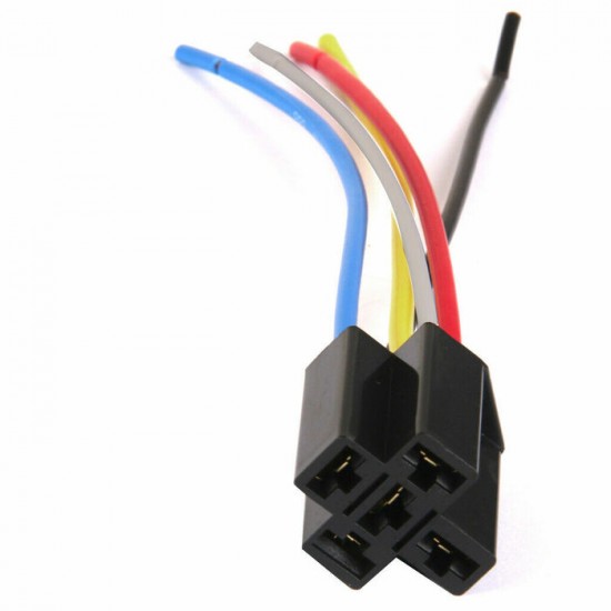 12 Volts DC 40A  Relay Harness Socket 5-Pin 5-Wire