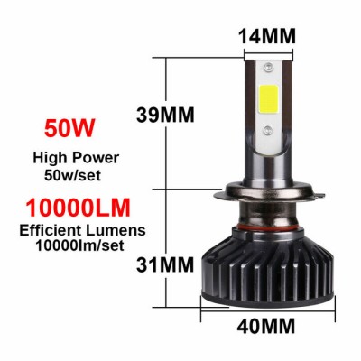 H11 Mini Low Profile Professional Led Bulb Kit 10000K