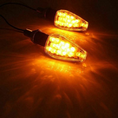 Motorcycle Motorbike Smoke 14LED Turn Signal Amber Lights Lamp Indicators