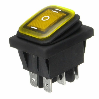 3 Positions On-Off-On 6Pin DC12V Waterproof Car Boat LED Color Rocker Power Switch 20A