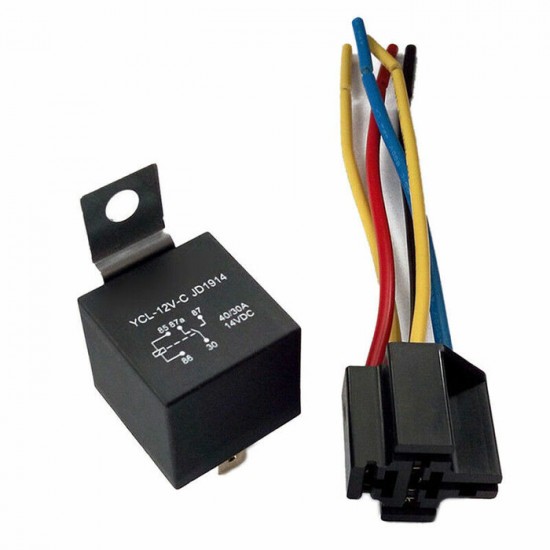 12V 40 AMP SPDT Automotive Relay with Wires &...