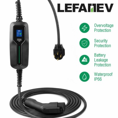 NEMA Charger 40A 240V 25ft Charging Cable, Portable Plug-in EVSE 14-50