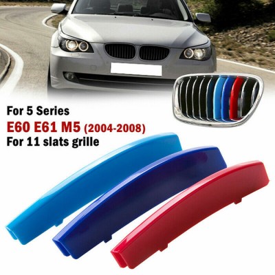 BMW 11 Bars Kidney Grille Color Cover Clips for 5 Series E60 E61 M5 03-10