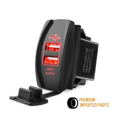 Motorcycle/Car/Atv/Utv 3.1A Dual USB Port Charger... Motorcycle/Car/Atv/Utv 3.1A Dual USB Port Charger...