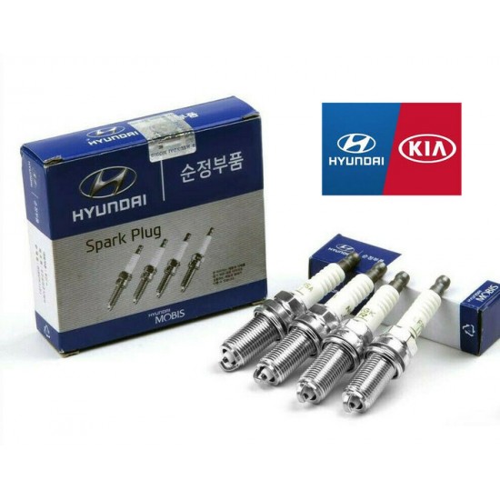 Kia Hyundai Dual Iridium Spark Plug-4X Genuine