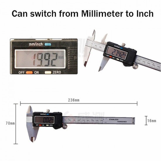 Digital Electronic Caliper Stainless Steel 300MM...