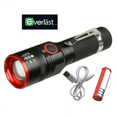 Tactical LED Flashlight USB Rechargeable/Zoomable 