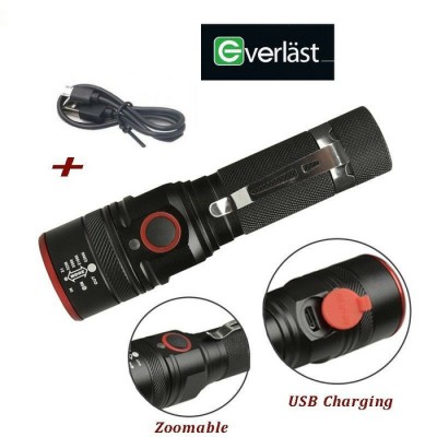 Tactical LED Flashlight USB Rechargeable/Zoomable 