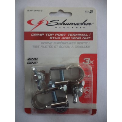 Schumacher Crimp Top Post Terminal/Stud and Wing Nut